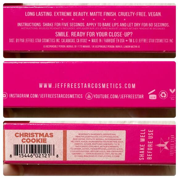 NIB Jeffree Star Ltd Edition Christmas Cookie Velour Liquid Lipstick 5.6ml - Picture 8 of 10